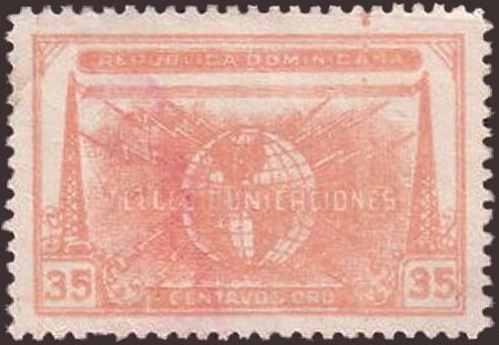 Globe inscribed "TELECOMUNICACIONES"