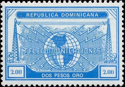 Globe inscribed "TELECOMUNICACIONES"