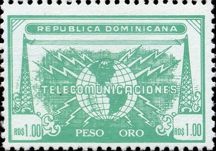 Globe inscribed "TELECOMUNICACIONES"