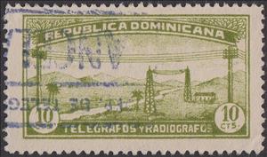 Stamp, Telegraph lines, Dominican Republic,  , Communication, Landscapes, Telecommunication, Telegraphy
