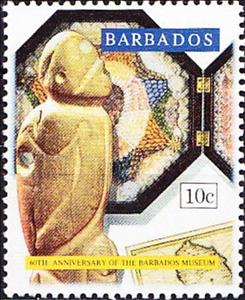 Stamp, Shell box, Carved Figure, Barbados,  