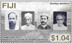 Stamp, Resilience : Early Leaders of the Indian Community in Fiji, Fiji,  , Immigrants, Sailing Ships