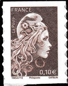 Stamp, Marianne L'Engagée (Philaposte Imprint), France,  , Women