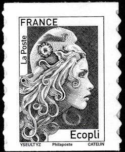 Stamp, Marianne L'Engagée (Philaposte Imprint), France,  , Women