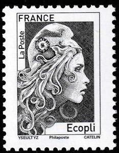 Stamp, Marianne L'Engagée (Philaposte Imprint), France,  , Women