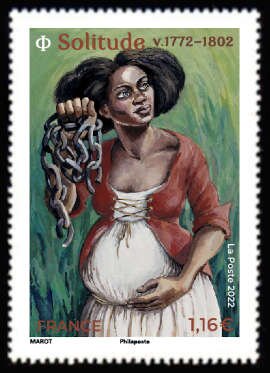 Stamp, Solitude, Leader of Slave Rebellion in Guadeloupe, France,  , Human Rights, Women