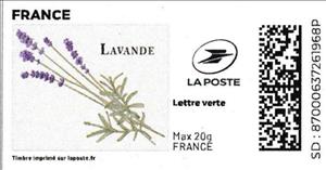 Stamp, Lavender Lavande. Redesign, France,  , Flowers, Plants (Flora)
