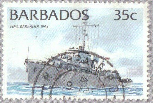 HMS Barbados, 1945