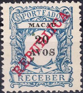 Stamp, Numeral, Macau,  , Keyplate Type, Numbers