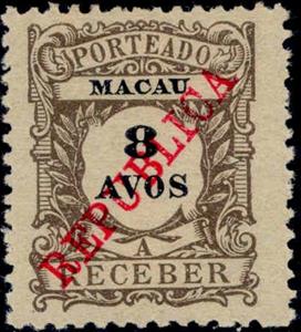 Stamp, Numeral, Macau,  , Keyplate Type, Numbers