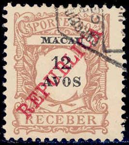 Stamp, Numeral, Macau,  , Keyplate Type, Numbers