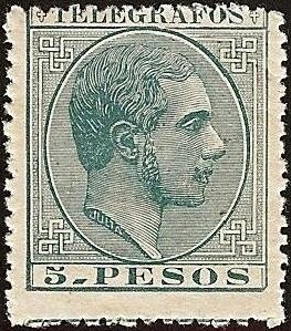 Stamp, Alfonso XII, Philippines,  , Famous People, Heads of State, Kings, Men, Royalty
