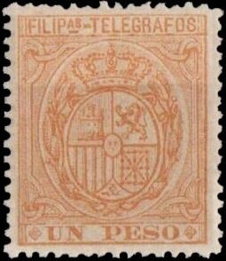 Stamp, Royal Crown and Shield of Spain, Philippines,  , Coats of Arms