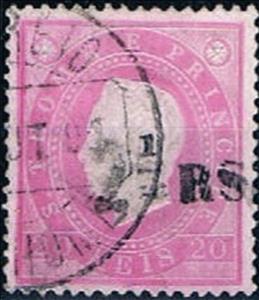 Stamp, King Luis I surcharged, São Tomé and Príncipe,  , Famous People, Heads of State, Kings, Men, Royalty