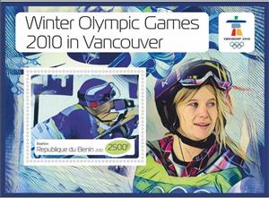 Souvenir Sheet, Sport Winter Olympic Games 2010 in Vancouver, Benin,  , Biathlon, Olympic Games, Sports, Winter Sports