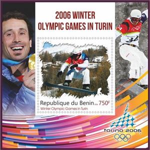 Souvenir Sheet, Sport Winter Olympic Games in Turin 2006, Benin,  , Olympic Games, Sports, Winter Sports