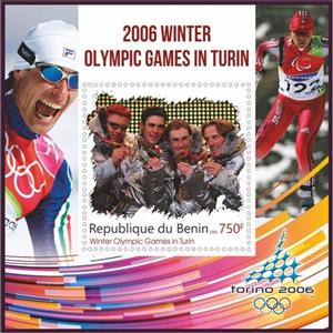 Souvenir Sheet, Sport Winter Olympic Games in Turin 2006, Benin,  , Olympic Games, Sports, Winter Sports