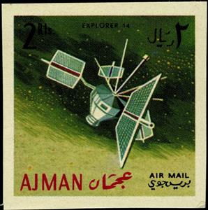 Stamp, Explorer 14, Ajman,  , Satellites, Spacecrafts