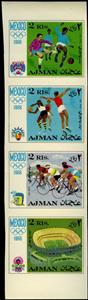 Se-tenant, Sports, Ajman,  , Olympic Games
