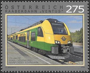 Stamp, Raab-Oedenburg-Ebenfurth Railway, 150th Anniversary, Austria,  , Public Transport, Railways