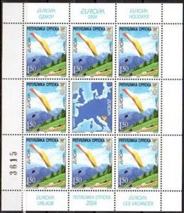 Mini Sheet, Paragliding, Bosnia and Herzegovina, Serbian Admin,  , Aviation, C.E.P.T. / Europe, Landscapes, Maps, Paragliding
