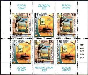 Booklet Pane, Posters, Bosnia and Herzegovina, Serbian Admin,  , Aviation, C.E.P.T. / Europe, Hands, Passenger-ships, Promotional Posters