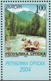 Stamp, Rafting, Bosnia and Herzegovina, Serbian Admin,  , C.E.P.T. / Europe, Landscapes, Rafting, Rivers