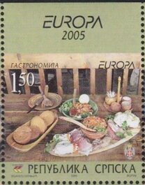 Stamp, Traditional Meal, Bosnia and Herzegovina, Serbian Admin,  , C.E.P.T. / Europe, Food, Gastronomy