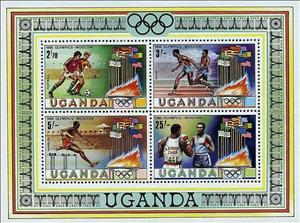 Souvenir Sheet, Olympic Summer Games, Moscow, Uganda,  , Sport, Olympic Games, Running, Boxing, Football (Soccer)