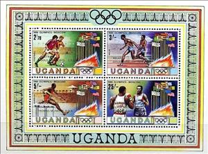 Souvenir Sheet, Olympic Summer Games, Moscow, Uganda,  , Sport, Olympic Games, Running, Boxing, Football (Soccer)