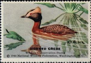 Stamp, Horned Grebe, Cinderellas,  , Birds
