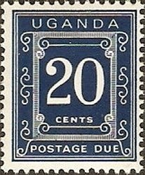 Stamp, Numerals, Uganda,  