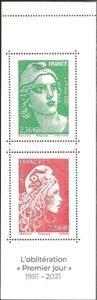 Booklet Pane, First Day Cancellations, 70th Anniversary, France,  