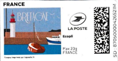 Stamp, Brittany. Bretagne. Redesign, France,  , Coastal Areas, Lighthouses, Ports, Sailing