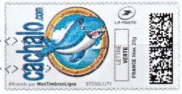 Stamp, Cachalo.com, France,  , Logos, Shops, Stylized Animals, Whales