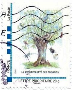 Stamp, Coppiced Tree. Biodiversite des Trognes, France,  , Forestry, Trees