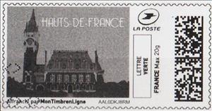 Stamp, Hauts-de-France in black, France,  , Buildings, Government Buildings