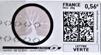 Logo. White tree on beige background in black circle