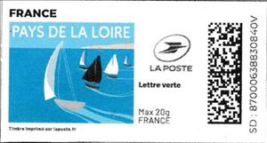 Stamp, Pays de la Loire in colour. Redesign, France,  , Rivers, Sailing