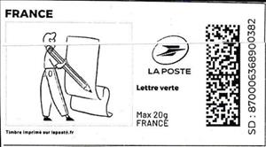 Stamp, Writing with a Giant Pencil, France,  , Letters (Mail)
