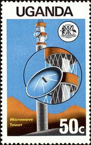 Stamp, Microwave Tower, Uganda,  , Towers, Telecommunication, Television Towers
