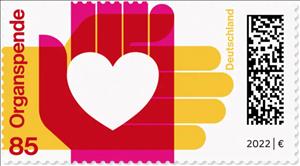 Stamp, Organ Donation, Germany, Federal Republic,  , Hands, Hearts, Medical Science