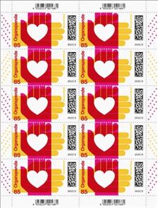 Mini Sheet, Organ Donation, Germany, Federal Republic,  , Hands, Hearts, Medical Science