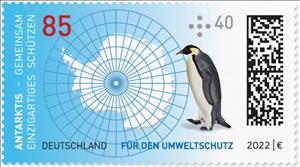 Stamp, Protecting Antarctica, Germany, Federal Republic,  , Environment Protection, Maps, Penguins