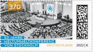 Stamp, Stockholm World Environment Conference, 50th Anniversary, Germany, Federal Republic,  , Anniversaries and Jubilees, Conferences, Environment Protection