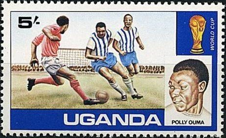 Stamp, Defenders and Polly Ouma, Uganda,  , Sport, Football (Soccer)