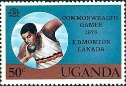 Stamp, Shot-put, Uganda,  , Sport, British Commonwealth, Athletics, Shot-put