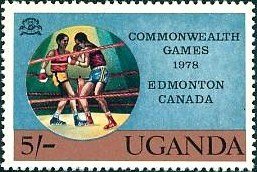 Stamp, Boxing, Uganda,  , Sport, British Commonwealth, Boxing, Martial Arts