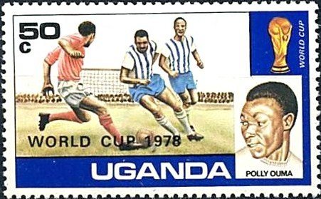 Stamp, Defenders and Polly Ouma, Uganda,  , Sport, Football (Soccer)