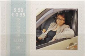 Stamp with Attached Label, Man, Personalized and Private Mail Stamps,  , Women